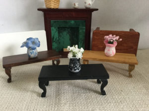 coffee table to recreate a library living room in 1:12 scale dollhouse miniature