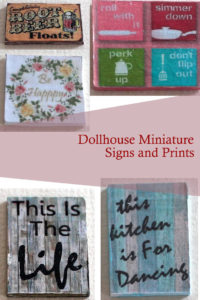 dollhouse miniature signs and prints in 1-12 scale
