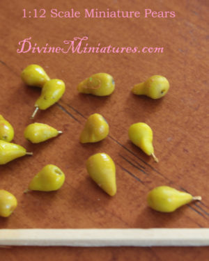 miniature pears in 1:12 scale