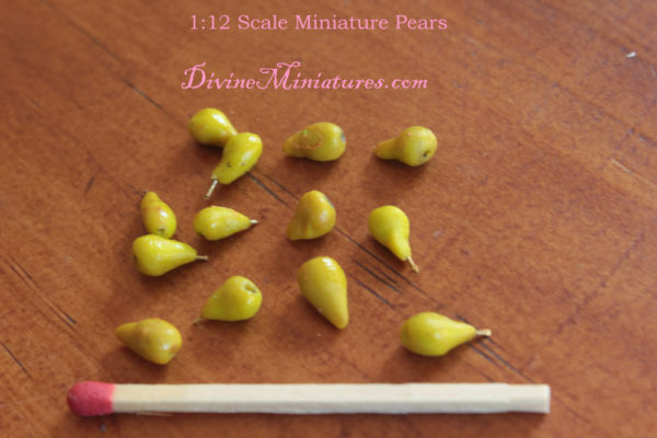 miniature pears in 1:12 scale