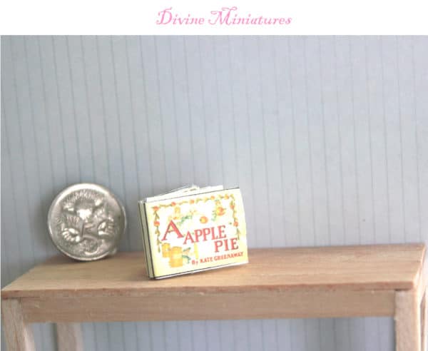 a apple pie real miniature alphabet book by kate greenaway in 1:12 scale dollhouse miniature