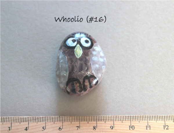 handpainted owl rock