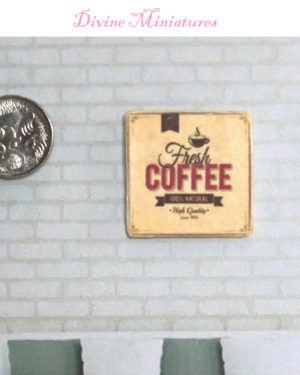 fresh coffee, vintage print in 1;12 scale dollhouse miniature