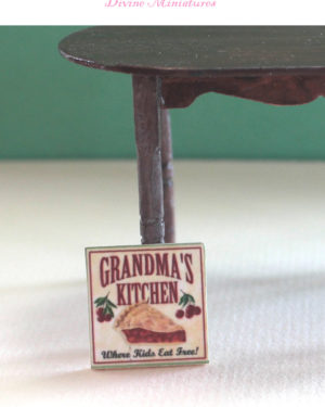 grandmas kitchen print in 1:12 scale dollhouse miniature