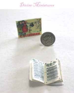 miniature music book of Christmas carols in 1-12 scale