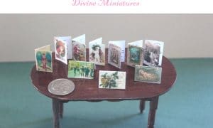 10 written christmas cards in 1-12 scale miniature