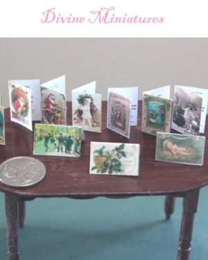 10 written christmas cards in 1-12 scale miniature
