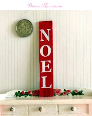 noel 1:12 scale dollhouse miniature tall christmas sign