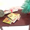set 5 Victorian Christmas story books in 1:12 scale dollhouse miniature
