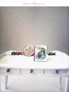 Christmas morning, miniature real book, 1:12 scale dollhouse miniature