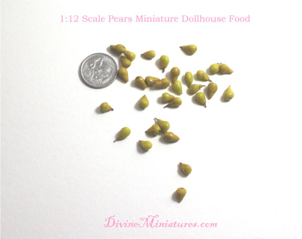 miniature pears in 1:12 scale