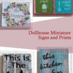 dollhouse miniature signs and prints in 1/12 scale available at divineminiatures on etsy