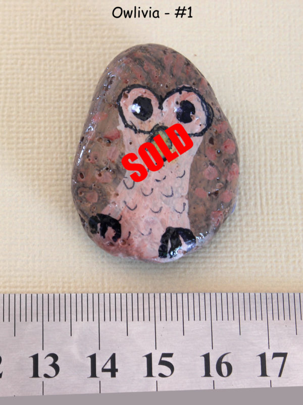 Painted Owl Rock, Hand Painted Stone, Owl Art, Garden Totem, Paperweight, Unique gift, owl totem, hand painted owl, owl stone - Image 3