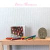 real miniature book, adult coloring book with pencils in 1:12 scale dollhouse miniature