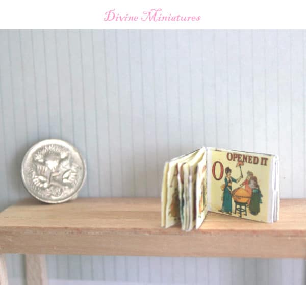 a apple pie real miniature alphabet book by kate greenaway in 1:12 scale dollhouse miniature