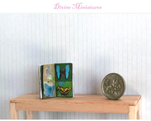 beautiful butterflies miniature book in 1:12 scale