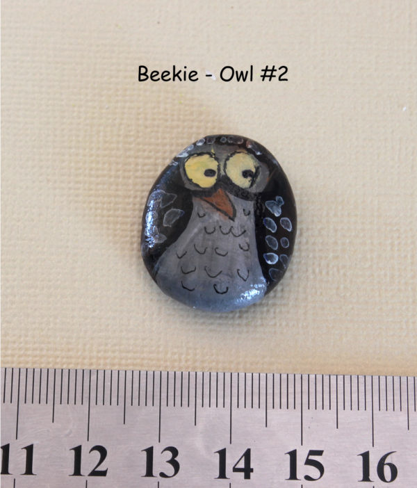 Painted Owl Rock, Hand Painted Stone, Owl Art, Garden Totem, Paperweight, Unique gift, owl totem, hand painted owl, owl stone - Image 7