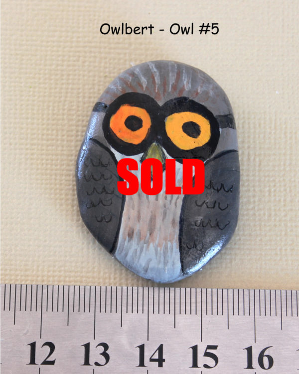 Painted Owl Rock, Hand Painted Stone, Owl Art, Garden Totem, Paperweight, Unique gift, owl totem, hand painted owl, owl stone - Image 4