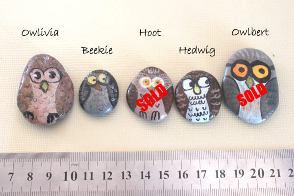 Painted Owl Rock, Hand Painted Stone, Owl Art, Garden Totem, Paperweight, Unique gift, owl totem, hand painted owl, owl stone - Image 5