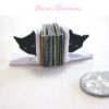 peeking black cat bookends in 1:12 scale dollhouse miniature