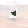 peeking black cat bookends in 1:12 scale dollhouse miniature