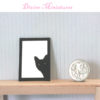 peeking black cat wall print in 1:12 scale dollhouse miniature
