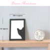 peeking black cat wall print in 1:12 scale dollhouse miniature