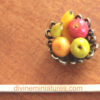1:12 scale bowl of fruit, dollhouse miniature