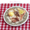 eggs and bacon on toast in 1:12 scale dollhouse miniature food