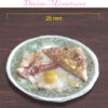 eggs and bacon on toast in 1:12 scale dollhouse miniature food