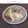 eggs and bacon on toast in 1:12 scale dollhouse miniature food