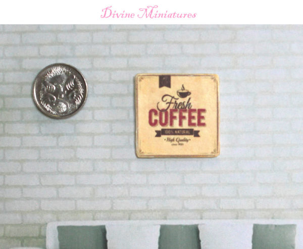 fresh coffee, vintage print in 1;12 scale dollhouse miniature