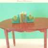 green frog on a lilypad bookend in 1:12 scale dollhouse miniature