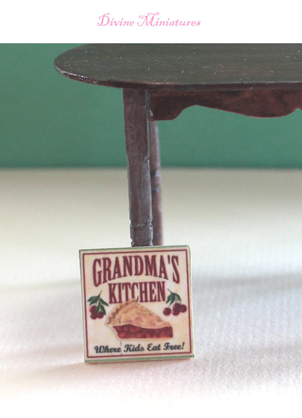 grandmas kitchen print in 1:12 scale dollhouse miniature