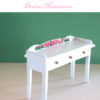 hand painted roses vintage style hall table in 1:12 scale dollhouse miniature