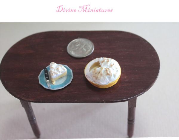 lemon meringue pie in 1:12 scale dollhouse miniature