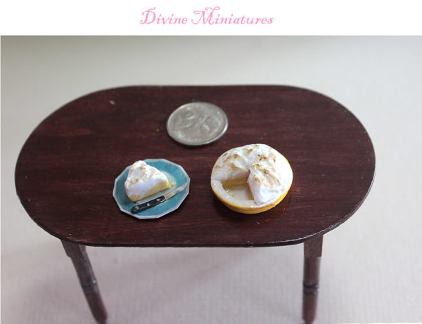 lemon meringue pie in 1:12 scale dollhouse miniature