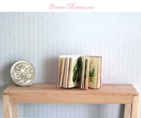 miniature book medicinal herbs in 1-12 scale