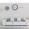 modern black and white wall clock in 1:12 scale dollhouse miniature