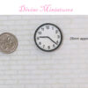 modern black and white wall clock in 1:12 scale dollhouse miniature