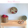 antique rustic wall clock in 1:12 scale dollhouse miniature