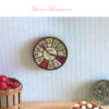 antique rustic wall clock in 1:12 scale dollhouse miniature