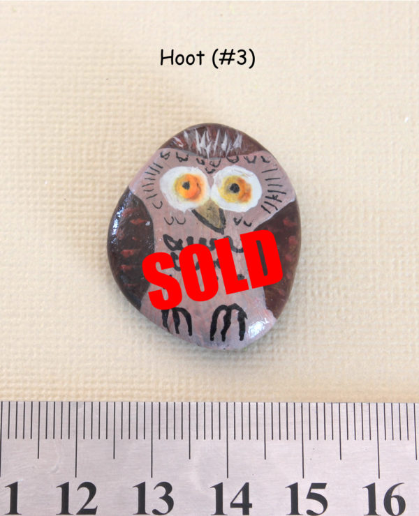 Painted Owl Rock, Hand Painted Stone, Owl Art, Garden Totem, Paperweight, Unique gift, owl totem, hand painted owl, owl stone - Image 2