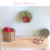 tea time country wall clock in 1:12 scale dollhouse miniature