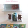 teddy bear bookends for childs room or nursery in 1:12 scale dollhouse miniature