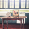 rustic rooster print in 1:12 scale miniature