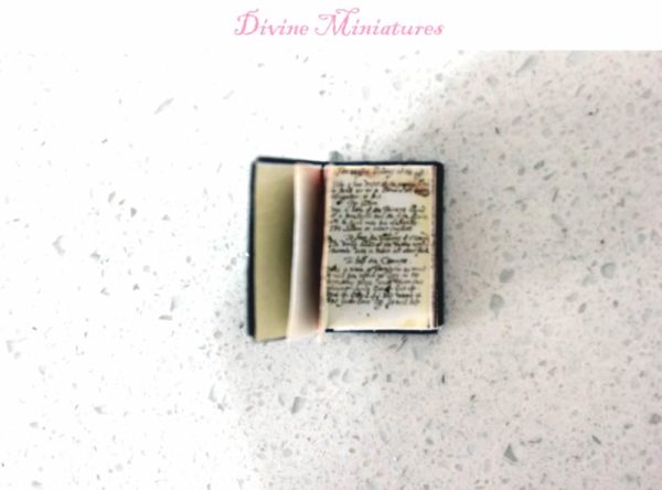 antique miniature book of spells in 1:12 scale dollhouse miniature