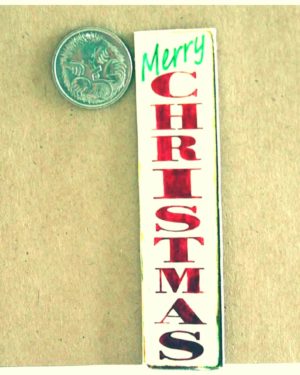 merry christmas tall sign in 1:12 scale dollhouse miniature