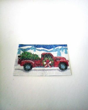 christmas truck door mat in 1-12 scale dollhouse miniature